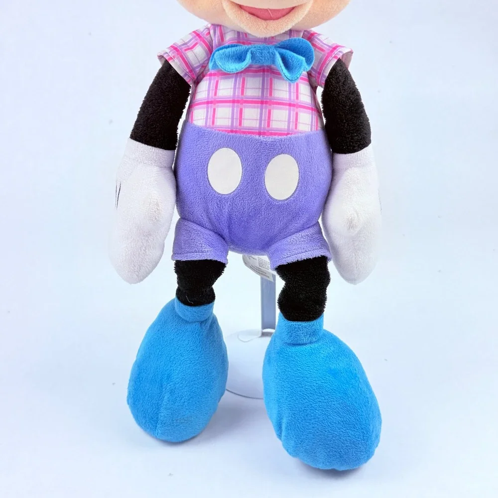 Disney Mickey Mouse‎ Easter Bunny Plush Plaid Shirt Blue Bow Purple Shorts 24 in